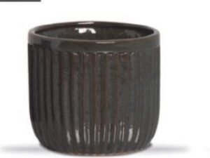 VASO VIOLETA ESMALT. M VERDE ACINZ. PT11