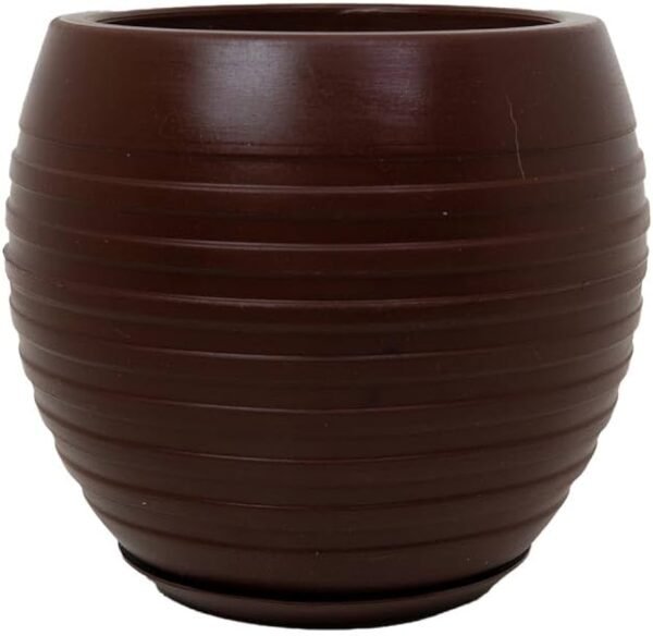 VASO BOJO FRISADO C/ PRATO Nº 3 MARROM