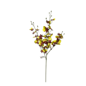 DCX0304 - HASTE DE ORQUIDEA DANCANTE 3D 86CM AMARELO C/ MARSALA
